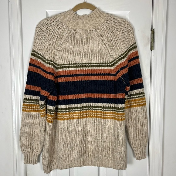 Universal Thread Striped Pullover Ribbed Knit Sweater Sz S Cozy - Picture 7 of 7
